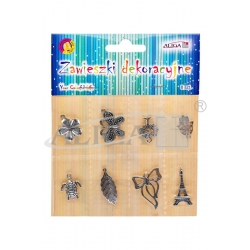 Zawieszka metalowa 8szt / Zawieszki dekoracyjne ZWB-5716 op. 8szt.